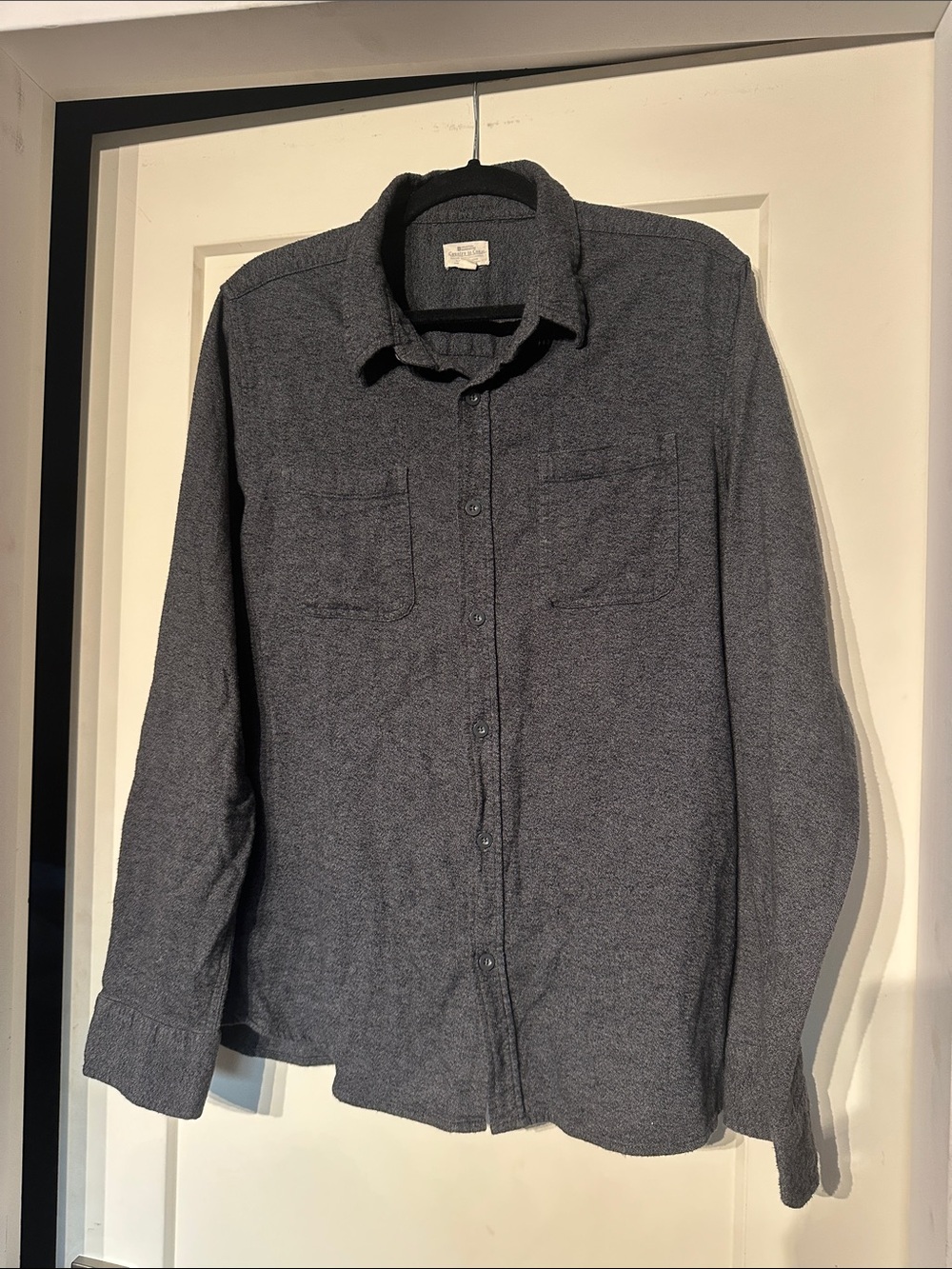 Men's Casual Long-Sleeve Button-Down Shirt - Charcoal Gray